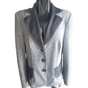 Gerry Weber Grey and Black Wool Blend Blazer